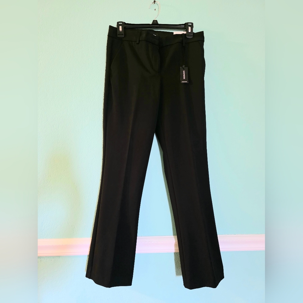 Express Black Barely Boot, Mid Rise Flare Women's Pants 6S
